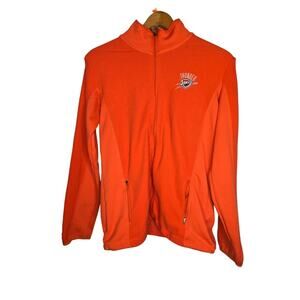 Oklahoma City Thunder Antigua Womens Large Orange Fleece Full Zip Jacket Large